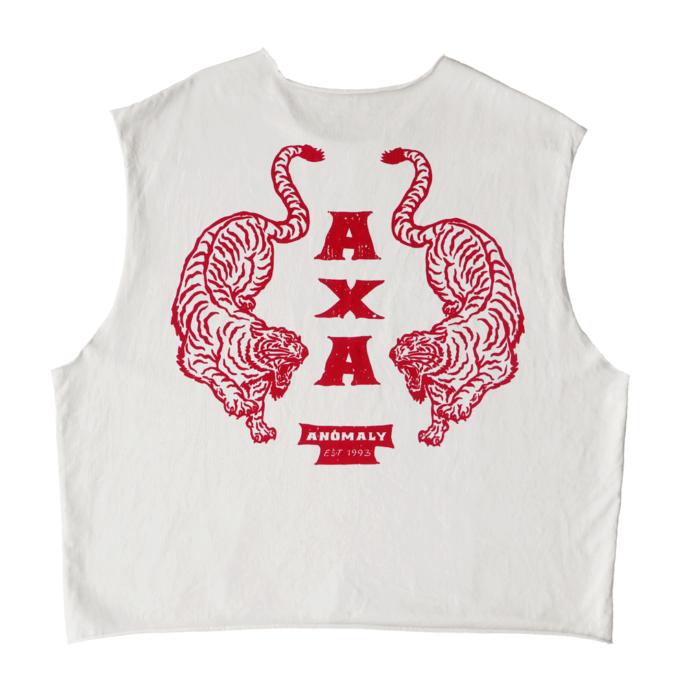 Raw Hem Tank (Bone White + Red)