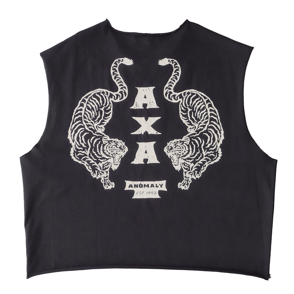 Raw Hem Tank (Charcoal Grey + White)