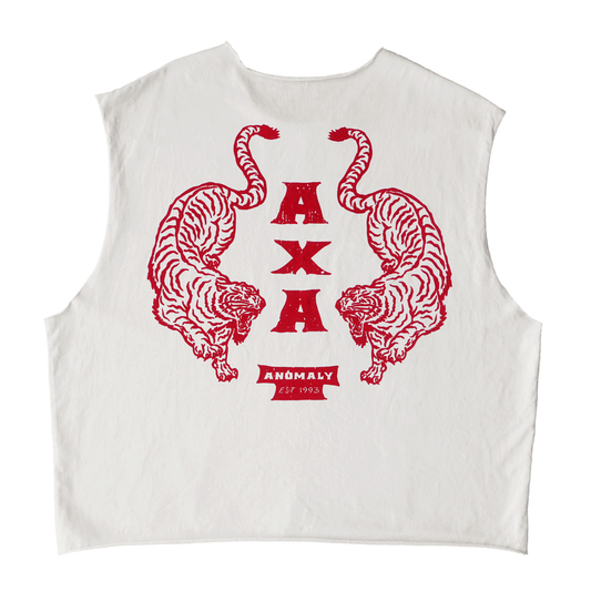 Raw Hem Tank (Bone White + Red)