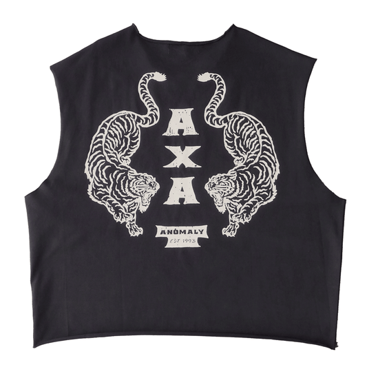 Raw Hem Tank (Charcoal Grey + White)