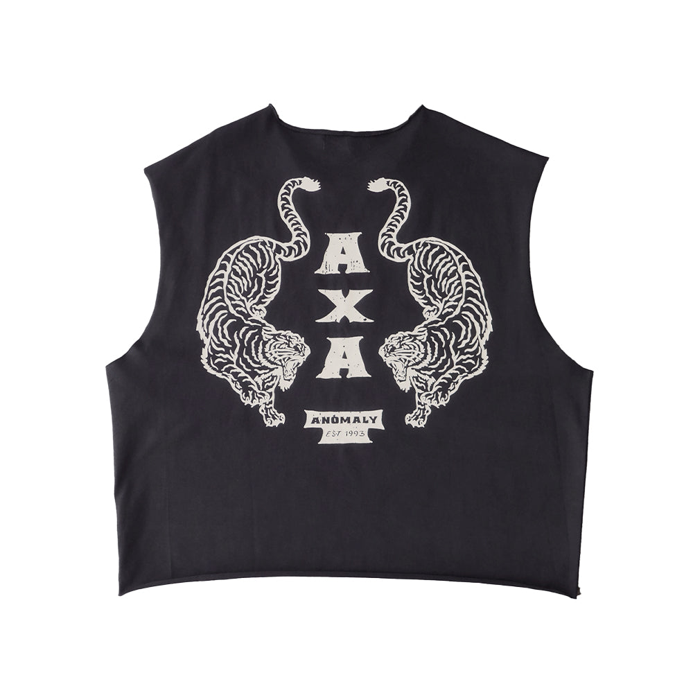 Raw Hem Tank (Charcoal Grey + Cream)