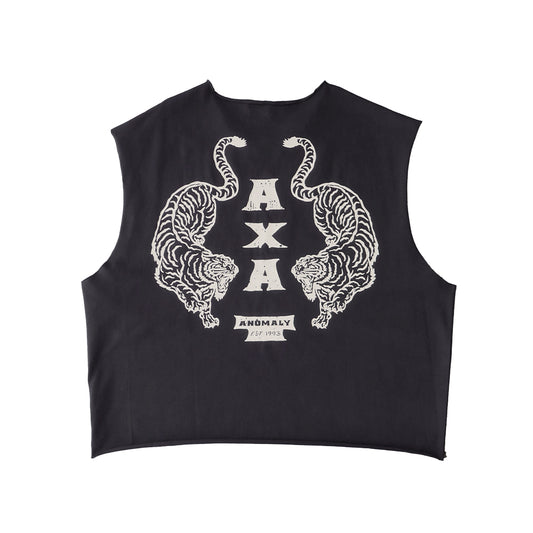 Raw Hem Tank (Charcoal Grey + Cream)