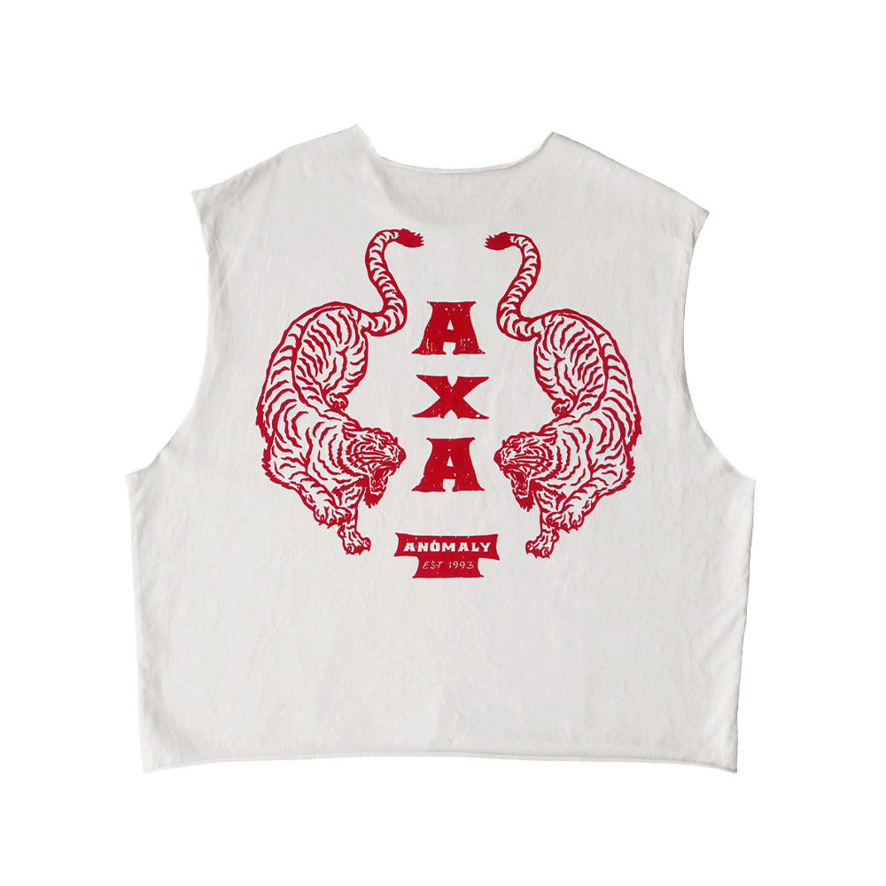 Raw Hem Tank (Bone White + Red)