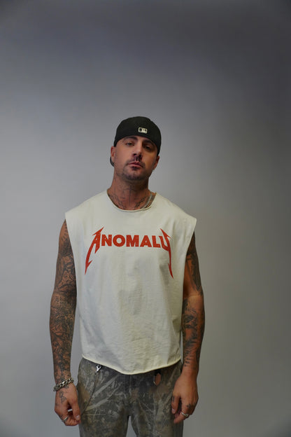 Raw Hem Tank (Bone White + Red)